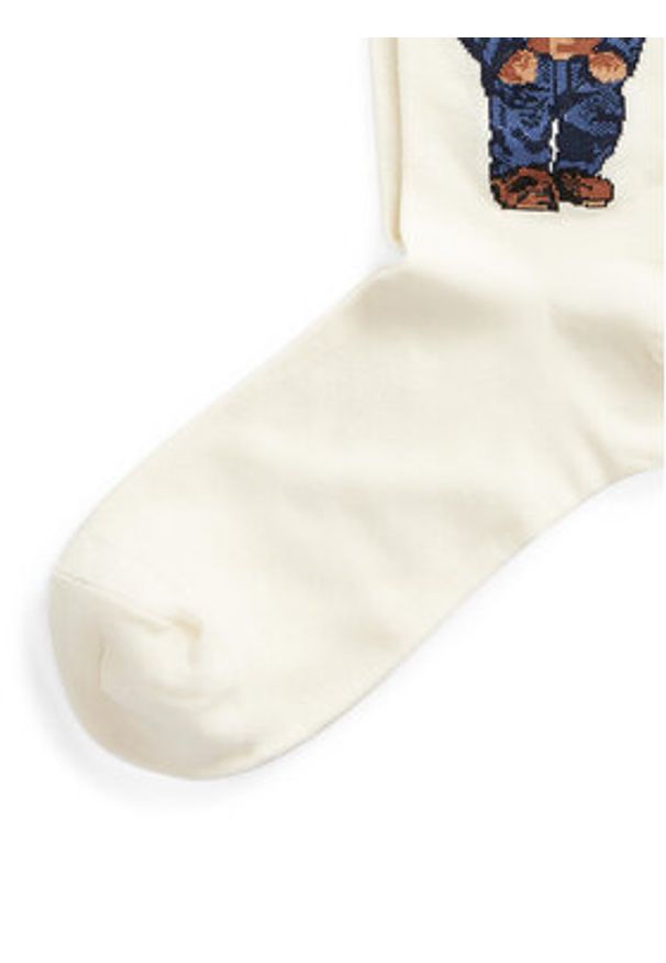 Polo Ralph Lauren Skarpety wysokie damskie 455792964001 Biały. Kolor: biały. Materiał: materiał