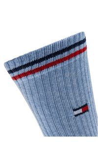TOMMY HILFIGER - Tommy Hilfiger Zestaw 2 par wysokich skarpet damskich 701228176 Niebieski. Kolor: niebieski. Materiał: materiał, bawełna