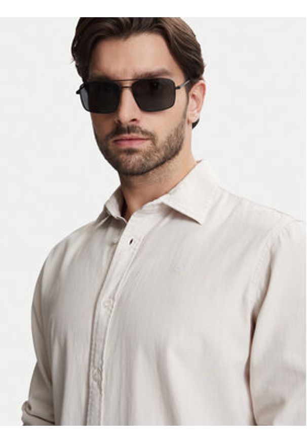 G-Star RAW - G-Star Raw Koszula Clean D25196-D454 Écru Regular Fit. Kolor: kremowy. Materiał: bawełna