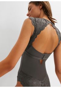 bonprix - Body z delikatną koronką. Kolor: szary. Materiał: koronka. Wzór: koronka #2
