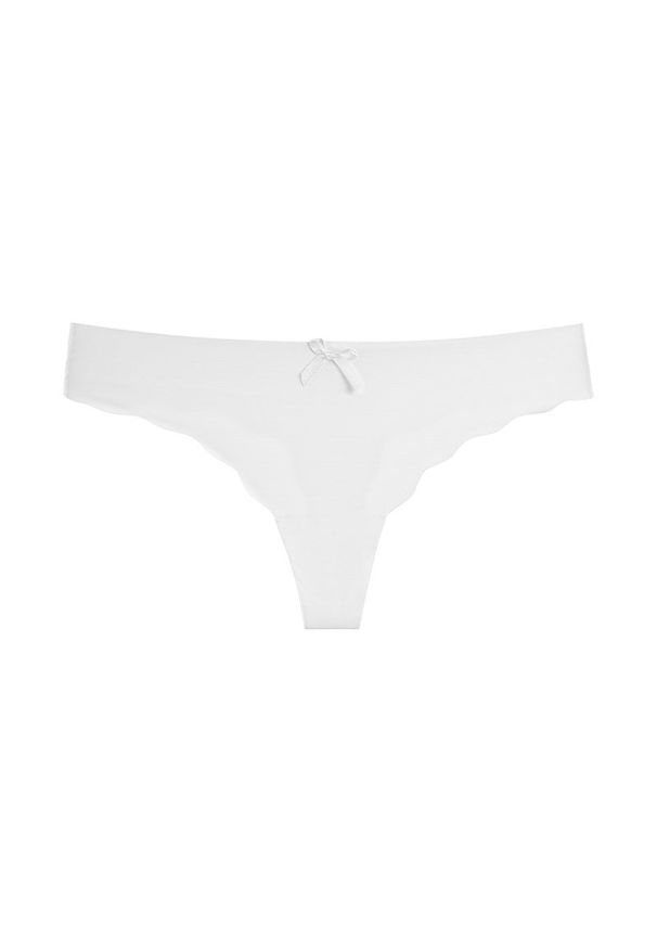 Intica - Figi damskie z kokardką z elastycznego materiału Carianne. Kolor: biały. Materiał: materiał