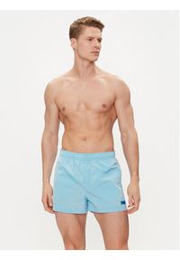 Calvin Klein Swimwear Szorty kąpielowe KM0KM00941 Niebieski Regular Fit. Kolor: niebieski. Materiał: syntetyk