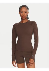 Reebok Koszulka techniczna Reebok X Ewa Chodakowska RK25316CCW Brązowy Slim Fit. Kolor: brązowy. Materiał: syntetyk