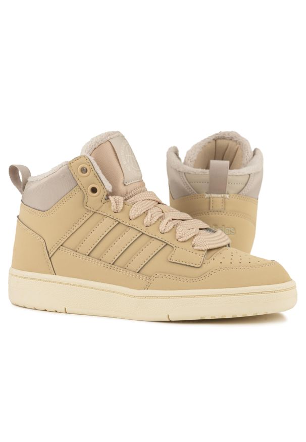 Buty damskie z ociepleniem Adidas RAPID COURT MID J WINTERIZ. Kolor: beżowy. Sport: turystyka piesza