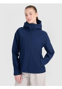 4f - 4F Kurtka przejściowa membrana 5000 damska - granatowa S. Okazja: na co dzień. Typ kołnierza: kaptur. Kolor: niebieski. Materiał: syntetyk, dzianina, materiał, tkanina. Styl: casual, klasyczny, sportowy #1
