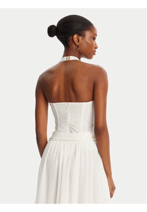 BARDOT - Bardot Body Trey Halter Neck 60030TB Biały Slim Fit. Typ kołnierza: dekolt halter. Kolor: biały. Materiał: syntetyk