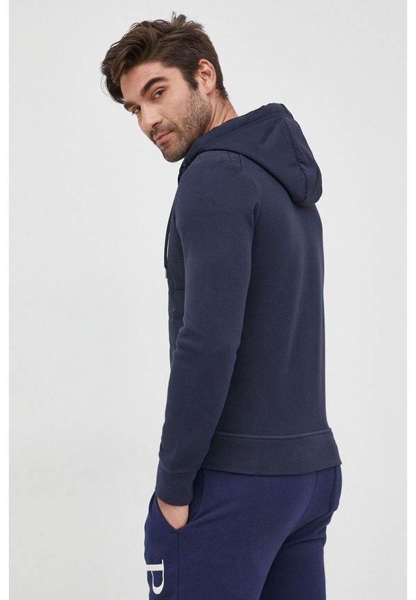 Polo Ralph Lauren bluza męska kolor granatowy z kapturem gładka. Okazja: na co dzień. Typ kołnierza: polo, kaptur. Kolor: niebieski. Materiał: materiał. Wzór: gładki. Styl: casual
