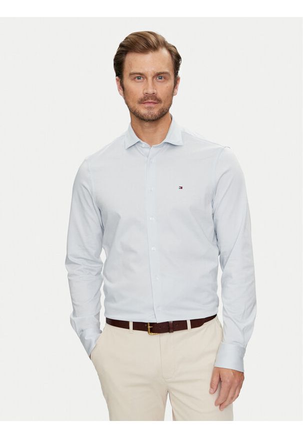 TOMMY HILFIGER - Tommy Hilfiger Koszula MW0MW35805 Niebieski Slim Fit. Kolor: niebieski. Materiał: bawełna