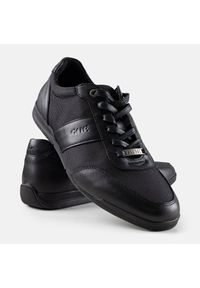 Czarne męskie sneakersy GOE NN1N4004. Nosek buta: okrągły. Kolor: czarny. Materiał: guma. Sport: turystyka piesza #3