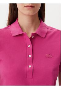 Lacoste Polo PF5462 Różowy Slim Fit. Typ kołnierza: polo. Kolor: różowy. Materiał: bawełna