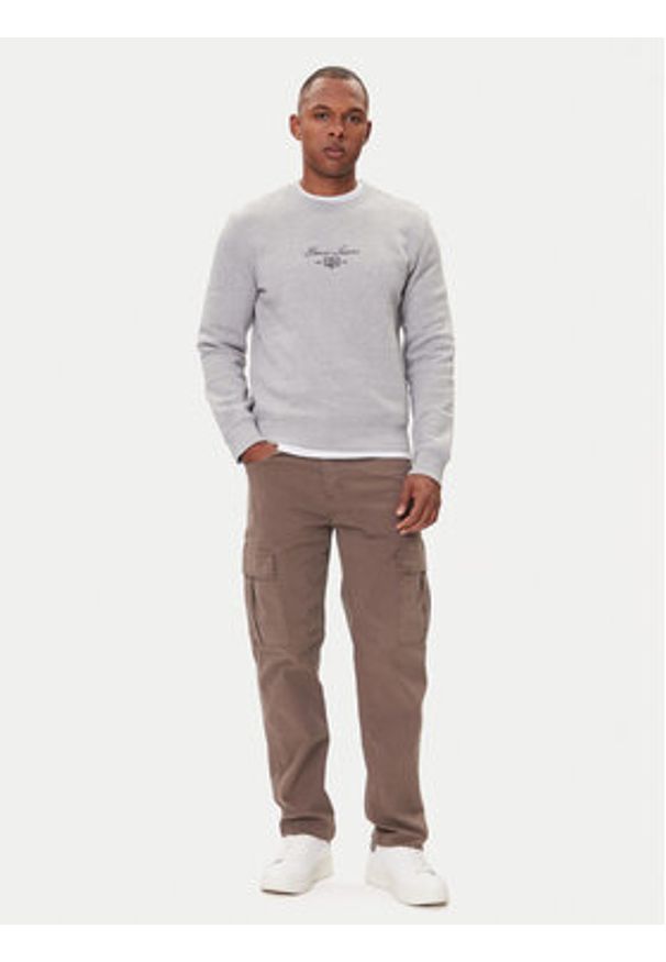 Guess Jeans Bluza M5BQ35 K9V31 Szary Slim Fit. Kolor: szary. Materiał: bawełna