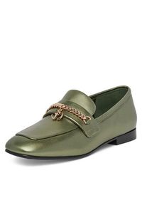 Eva Minge Loafersy CYNIA-LT2513-37 Zielony. Kolor: zielony. Materiał: skóra