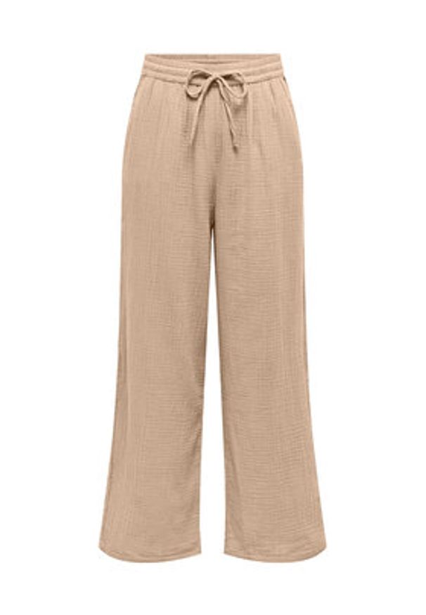 only - ONLY Spodnie dzianinowe Thyra 15296375 Beżowy Comfort Fit. Kolor: beżowy. Materiał: bawełna