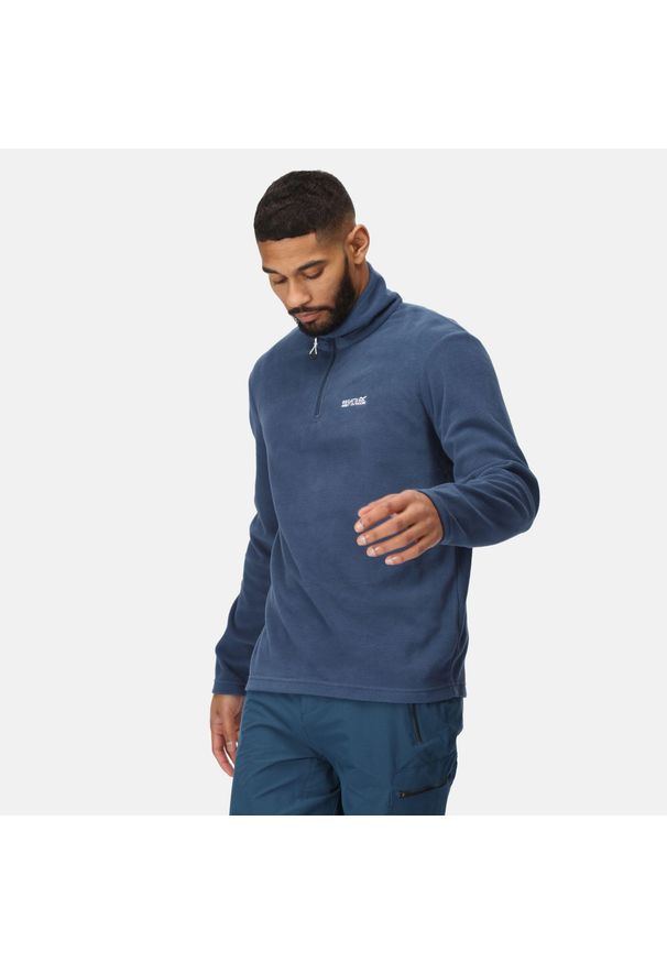 Regatta - Polar turystyczny męski z suwakiem Thompson. Kolor: niebieski. Materiał: polar, poliester. Sport: turystyka piesza