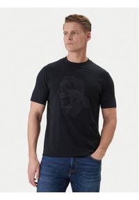 Karl Lagerfeld - KARL LAGERFELD T-Shirt 755036 562221 Granatowy Loose Fit. Typ kołnierza: dekolt w karo. Kolor: niebieski. Materiał: bawełna #1