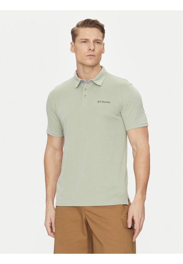 columbia - Columbia Polo Nelson Point 1772721 Zielony Regular Fit. Typ kołnierza: polo. Kolor: zielony. Materiał: syntetyk