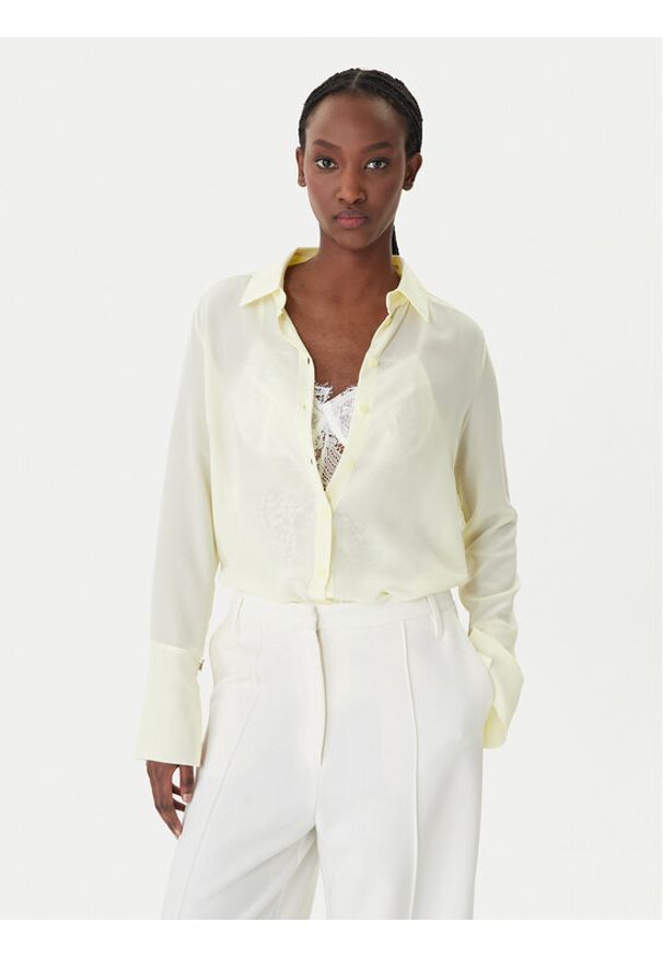 Patrizia Pepe Koszula 8C0703/A156-Y478 Żółty Regular Fit. Kolor: żółty. Materiał: jedwab