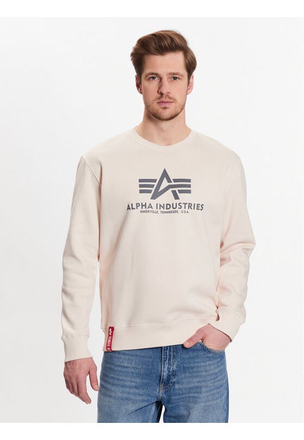 Alpha Industries Bluza Basic 178302 Écru Regular Fit. Materiał: bawełna