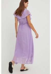 Answear Lab sukienka kolor fioletowy maxi rozkloszowana. Kolor: fioletowy. Typ sukienki: rozkloszowane. Styl: wakacyjny. Długość: maxi #2
