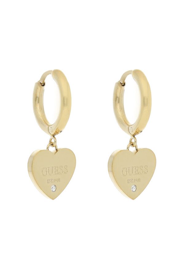 Kolczyki Guess. Materiał: złote. Kolor: żółty, złoty, wielokolorowy