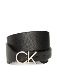 Calvin Klein Pasek Damski Re-Lock High Waist Belt 50Mm K60K610382 Czarny. Kolor: czarny. Materiał: skóra