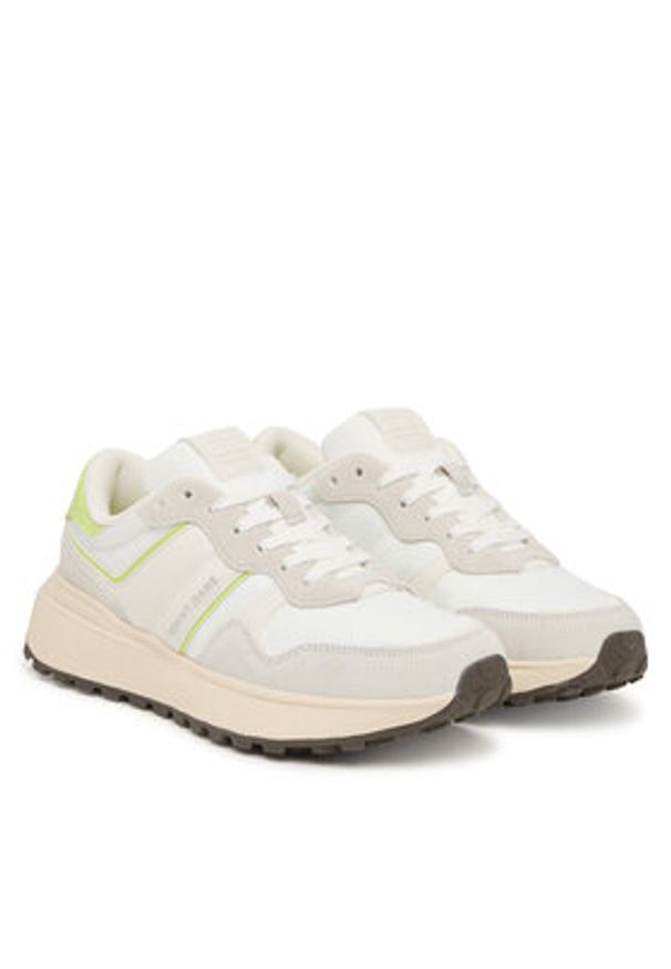 Tommy Jeans Sneakersy Tjw Sporty Runner EN0EN02991 Biały. Kolor: biały. Materiał: skóra, zamsz