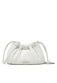 Calvin Klein Torebka Drawstring Plisse Conv Mini Cb P LV04F3077G Biały. Kolor: biały. Materiał: skórzane
