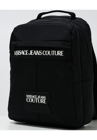 Versace Jeans Couture - VERSACE JEANS COUTURE - Czarny plecak z logo. Kolor: czarny. Materiał: nylon. Wzór: aplikacja #7