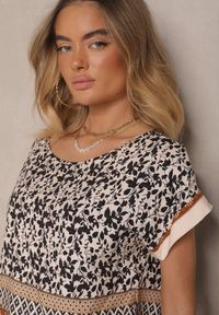 Renee - Czarny Komplet z Bawełny w Print Boho Szerokie Spodnie i Koszulka Telanitha. Kolor: czarny. Materiał: bawełna. Wzór: nadruk #3