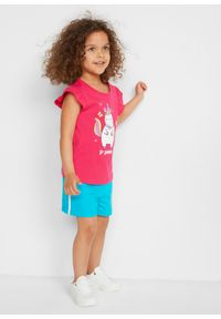 bonprix - T-shirt dziewczęcy (2 szt.), bawełna organiczna. Kolor: różowy. Materiał: bawełna #3