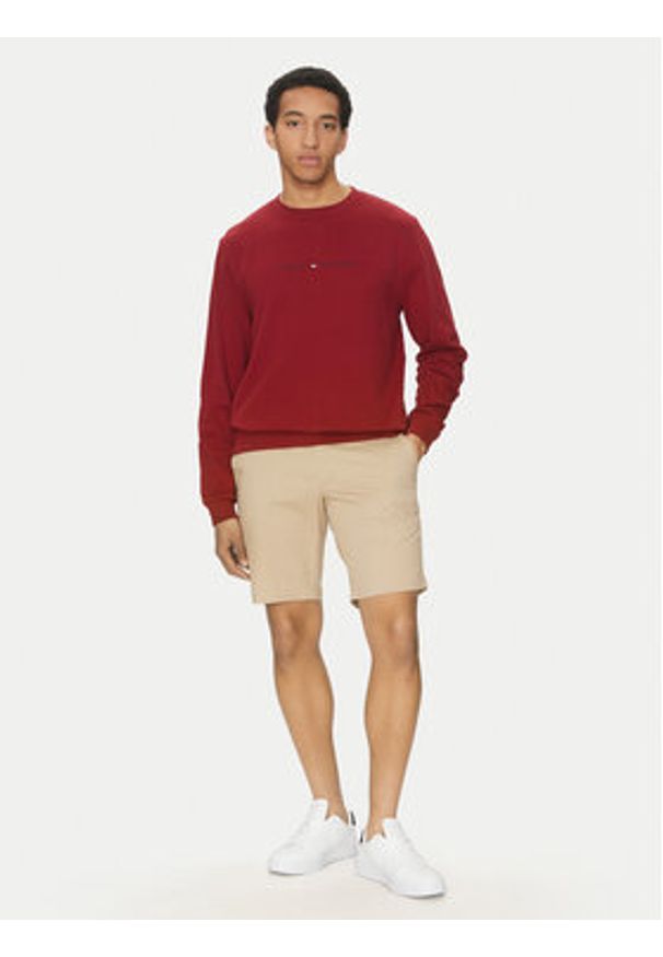 TOMMY HILFIGER - Tommy Hilfiger Szorty materiałowe Brooklyn MW0MW23563 Beżowy Regular Fit. Kolor: beżowy. Materiał: bawełna