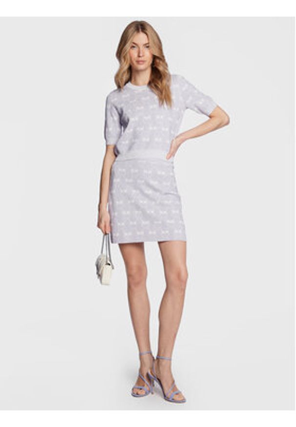 Pinko Spódnica mini Galeotto 100216 A0IT Fioletowy Slim Fit. Kolor: fioletowy. Materiał: wiskoza