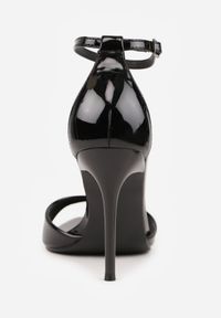 Born2be - Czarne Eleganckie Sandały Lakierowane na Szpilce ze Sprzączką i Noskiem w Szpic Liviana. Okazja: na co dzień. Zapięcie: sprzączka. Kolor: czarny. Materiał: lakier. Obcas: na szpilce. Styl: elegancki #7