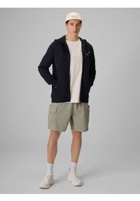 4f - 4F Bluza dresowa regular z kapturem męska - granatowa XXL. Okazja: na co dzień. Typ kołnierza: kaptur. Kolor: niebieski. Materiał: dresówka. Długość: długie. Styl: casual #2