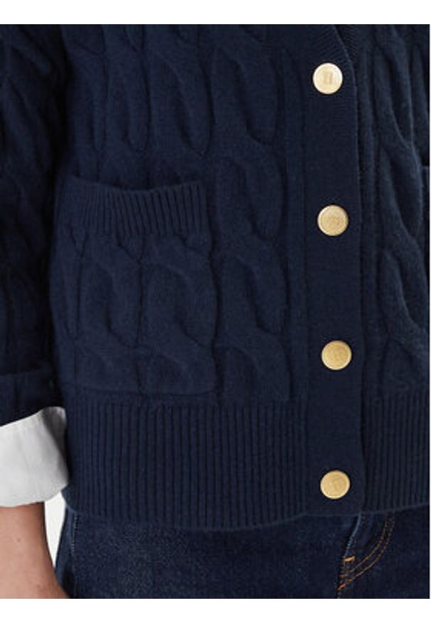 TOMMY HILFIGER - Tommy Hilfiger Kardigan WW0WW43089 Granatowy Regular Fit. Kolor: niebieski. Materiał: wełna