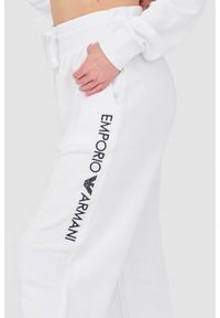 Emporio Armani - EMPORIO ARMANI Dresy damskie białe. Kolor: biały. Materiał: bawełna. Wzór: haft #7