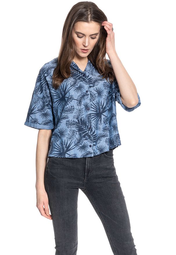 Lee - LEE FLORAL RESORT SHIRT DAMSKA KOSZULA RELAXED FIT WASHED BLUE L46DIULR 112110887