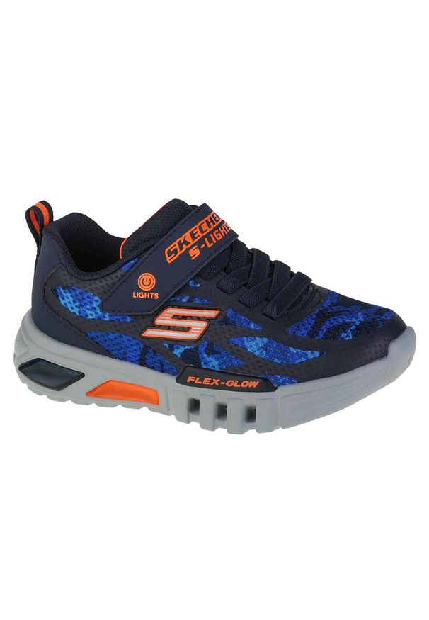 skechers - Buty sportowe Sneakersy chłopięce, Skechers Flex-Glow Rondler. Kolor: niebieski. Sport: turystyka piesza