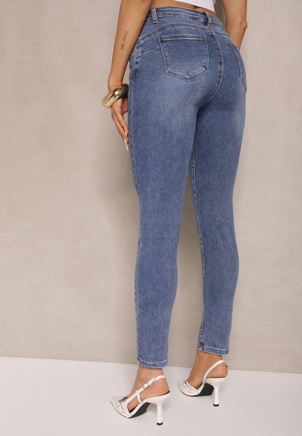 Renee - Niebieskie Bawełniane Jeansy Typu Skinny Rivmoi. Okazja: na co dzień. Kolor: niebieski. Styl: klasyczny, casual