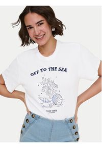 only - ONLY T-Shirt Celine 15374989 Biały Regular Fit. Kolor: biały. Materiał: bawełna #3