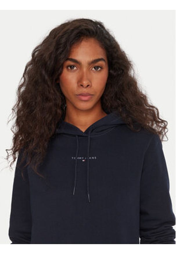 Tommy Jeans Bluza Linear DW0DW21963 Granatowy Regular Fit. Kolor: niebieski. Materiał: bawełna