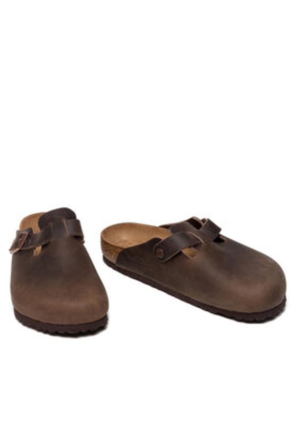 Birkenstock Klapki Boston Bs 860131 Brązowy. Kolor: brązowy. Materiał: skóra
