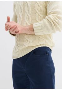 bonprix - Spodnie ocieplane ze stretchem o kroju regular fit, z puszystą flanelową podszewką, straight. Stan: podwyższony. Kolekcja: plus size. Kolor: niebieski. Materiał: elastan #2