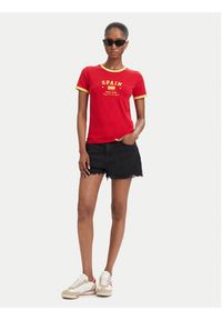 Guess Jeans T-Shirt W6YI16 K3995 Czerwony Slim Fit. Kolor: czerwony. Materiał: bawełna #2