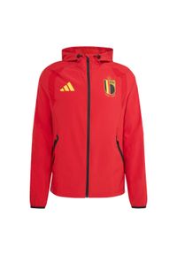 Adidas - Kurtka wiatrówka Belgium Tiro Tech Full Zip. Kolor: czerwony. Sport: piłka nożna #1