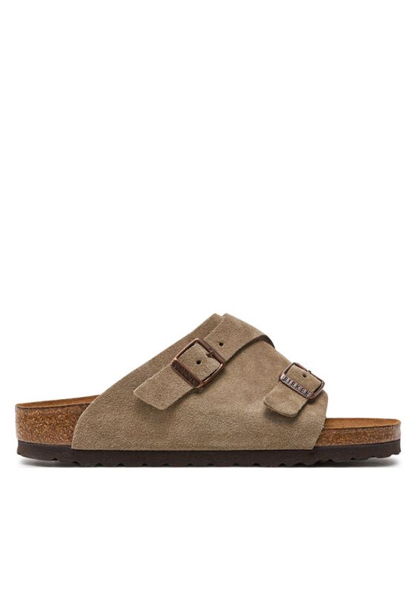 Birkenstock Klapki Zürich 50463 Brązowy. Kolor: brązowy. Materiał: skóra