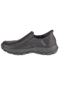 skechers - Buty sportowe Sneakersy męskie, Slip-Ins Respected - Elgin. Kolor: czarny. Model: Skechers Sport. Sport: bieganie, turystyka piesza