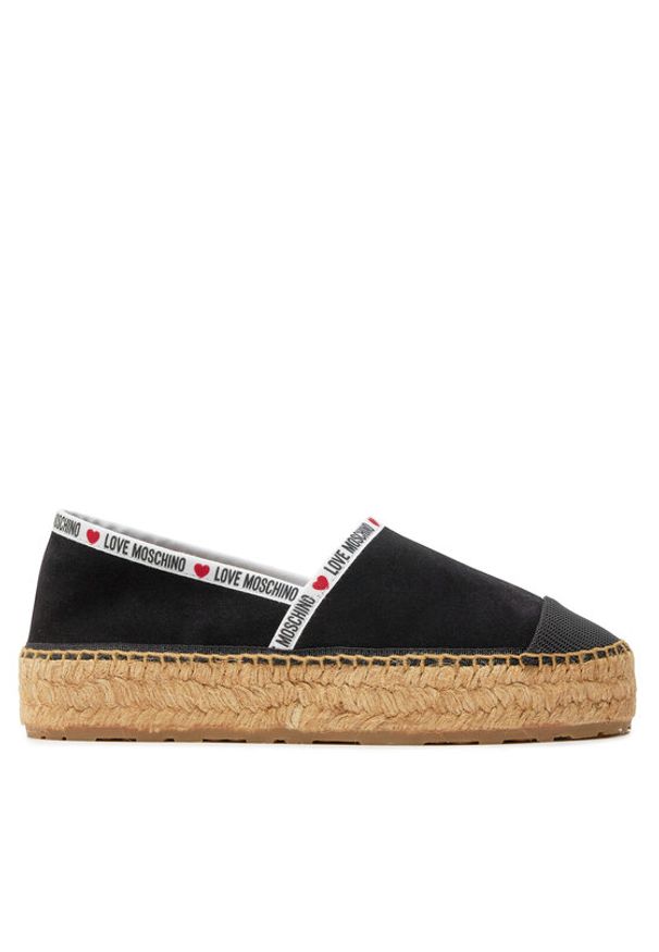 Love Moschino - LOVE MOSCHINO Espadryle JA10553G0IIG0000 Czarny. Kolor: czarny. Materiał: skóra, zamsz