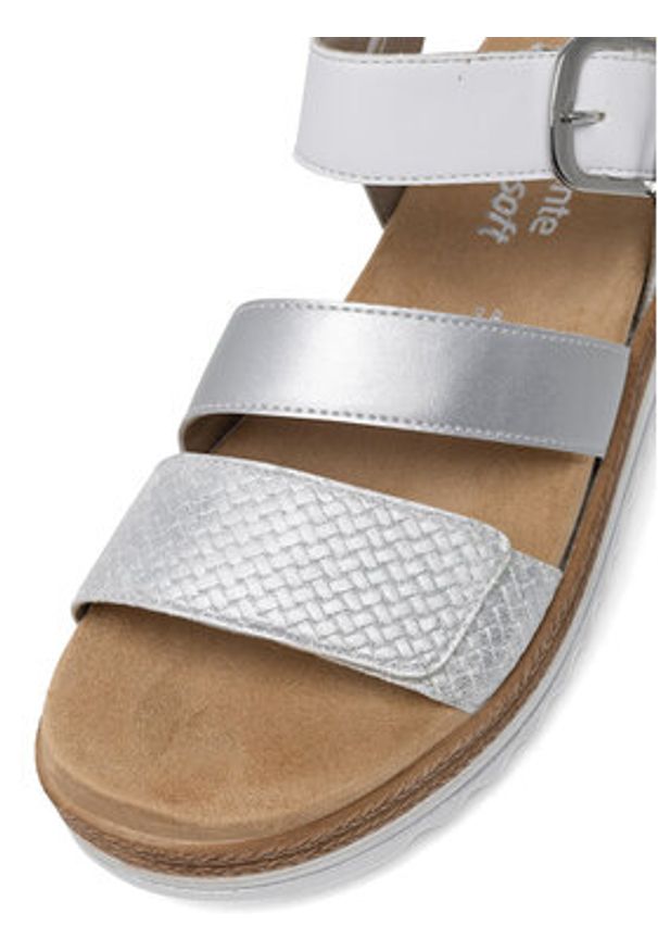 Remonte Sandały D0Q55-90 Srebrny. Kolor: srebrny. Materiał: materiał