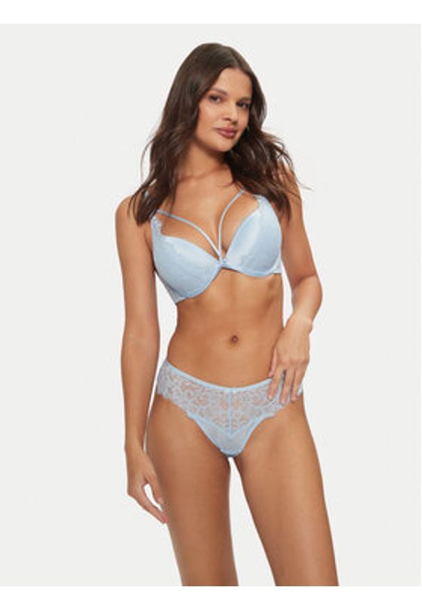 Hunkemöller Biustonosz push-up Isabella 206360 Niebieski. Kolor: niebieski. Materiał: syntetyk. Rodzaj stanika: push-up